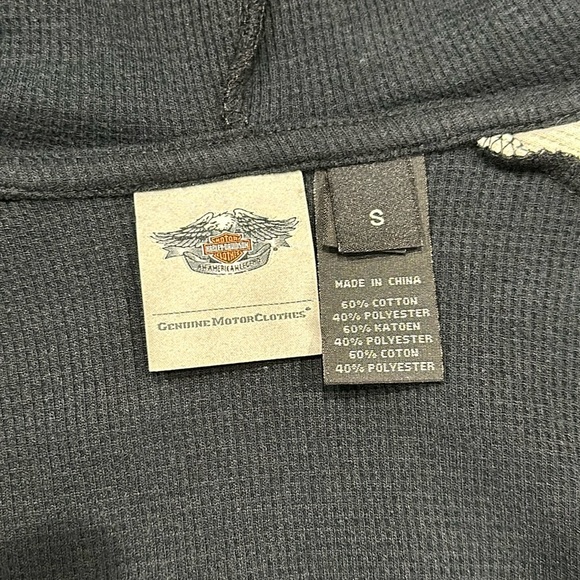 Harley-Davidson Women's Long Sleeve Hooded Iconic Henley Tee - S - Picture 7 of 9